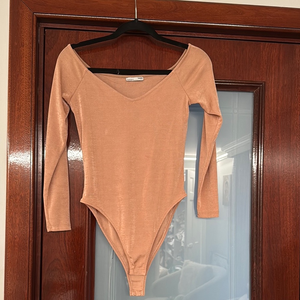 Peach Long Sleeve Bodysuit